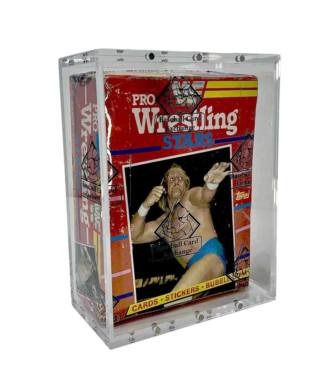 Acrylic Display Case Magnetic Lid FITS 1985 Topps WWF Pro Wresting Stars Wax Box