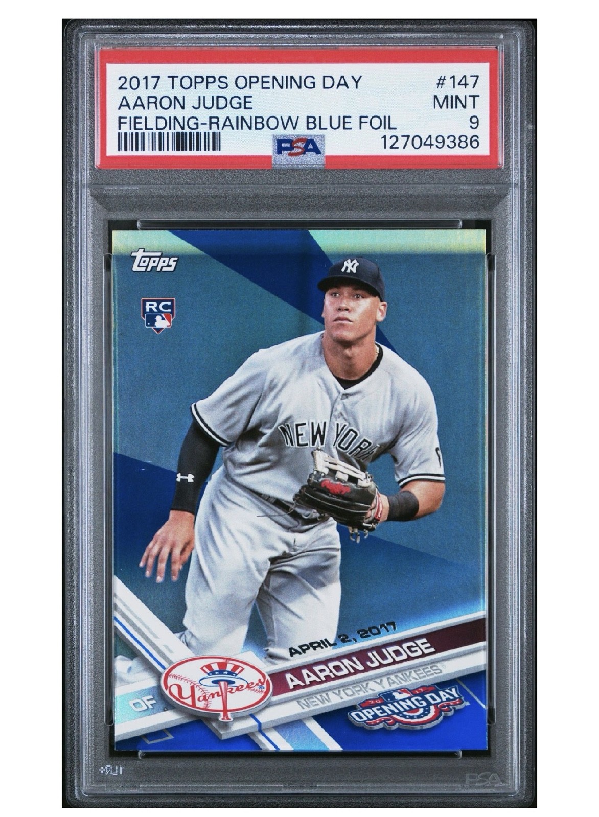 2017 Topps Opening Day – Aaron Judge #147 Rainbow Blue Foil (RC)