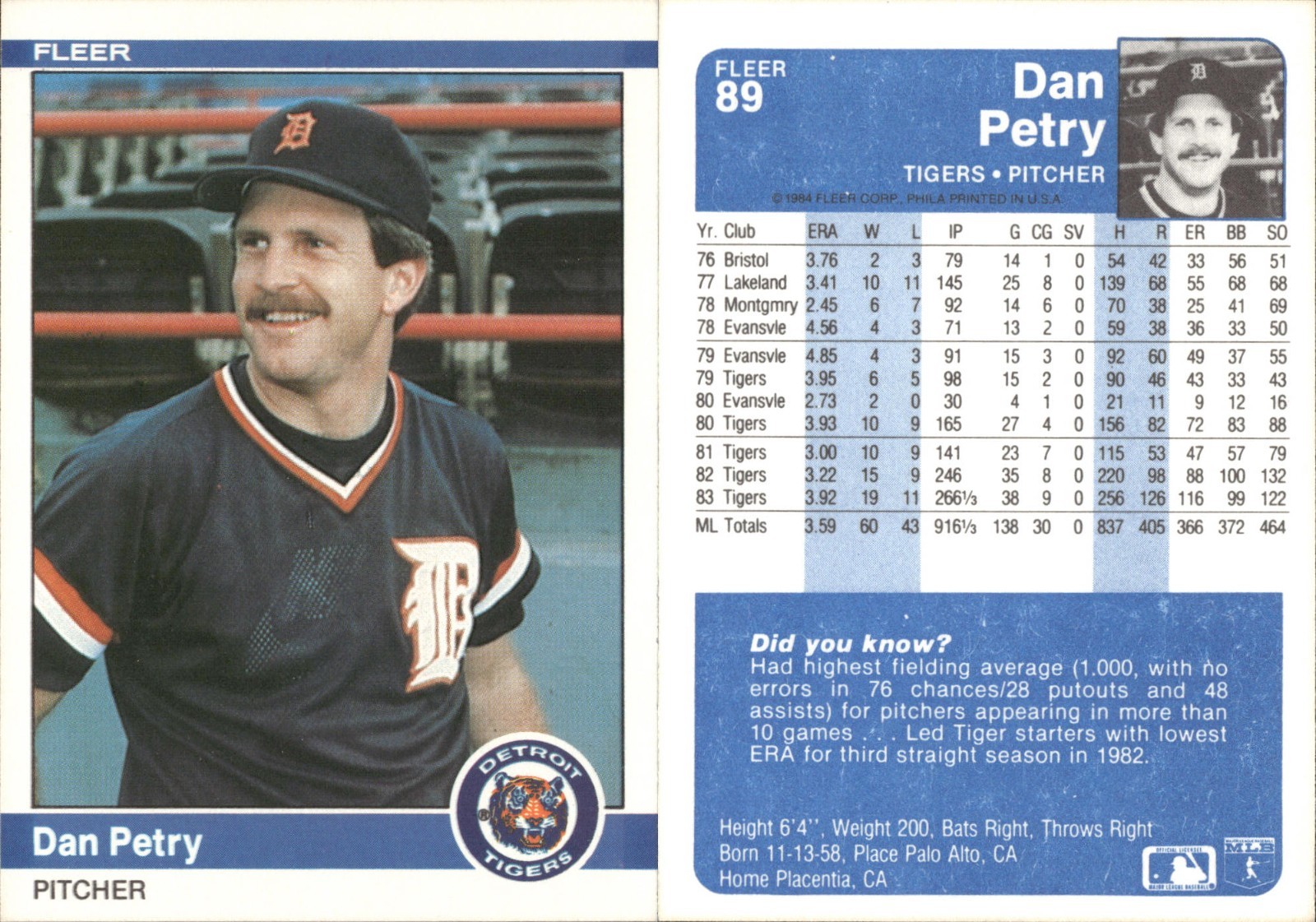 1984 Fleer Tigers Team lot of 18 Baseball Cards Detroit Tigers MLB-1092