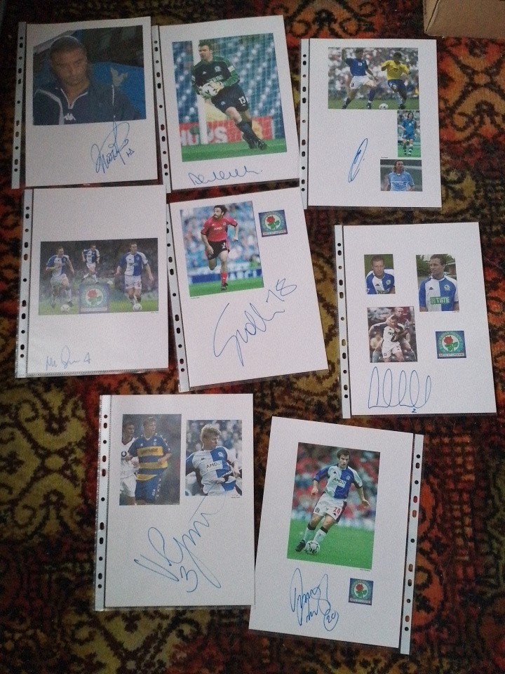 Blackburn Rovers Ex Player’s Signed Pictures £6 Each