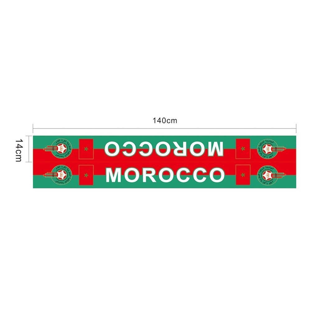 Morocco Soccer Scarf National Team Fan Red Green Flag Fringe World Cup