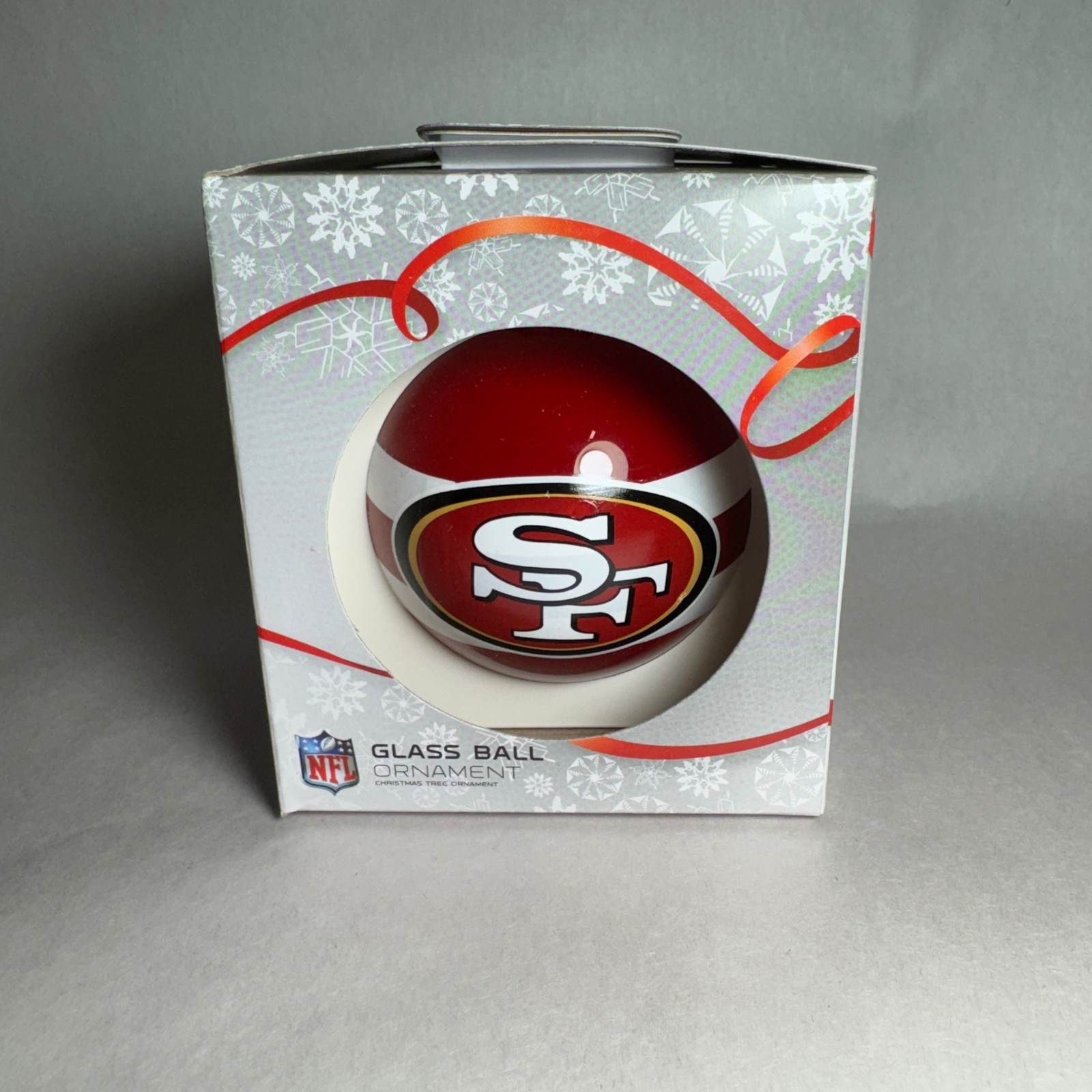 San Francisco 49ers FOCO Glass Ball Ornament 2.5in NFL