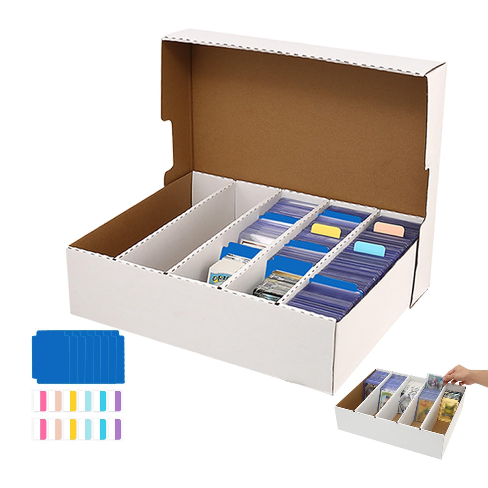 Trading Card Storage Box 3900 Count White Sports Card Sorting Tray Box
