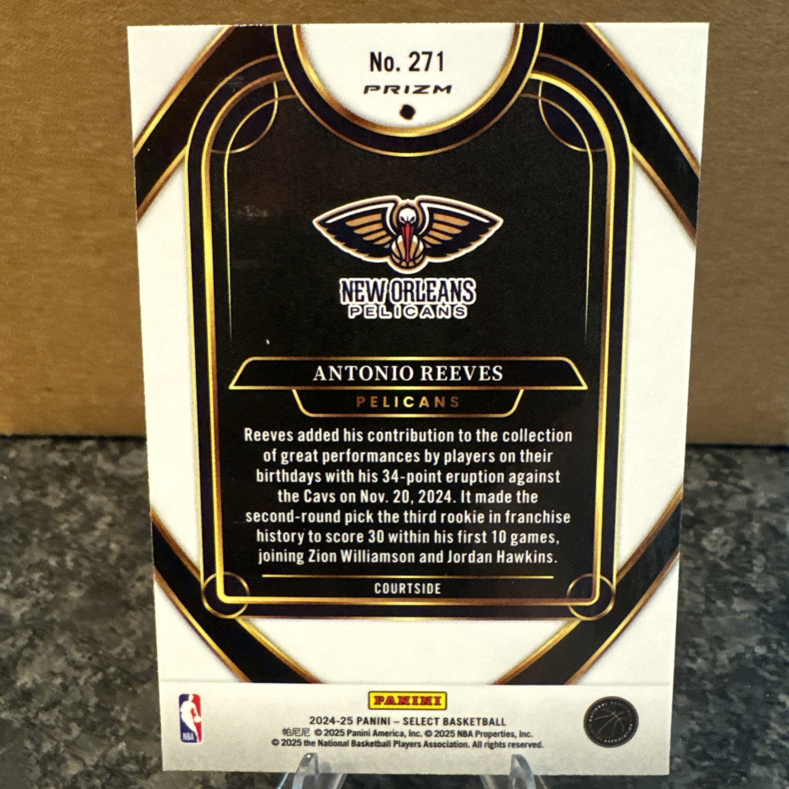 2024-25 Panini Select – Courtside Antonio Reeves #271 Elephant Prizm (RC)