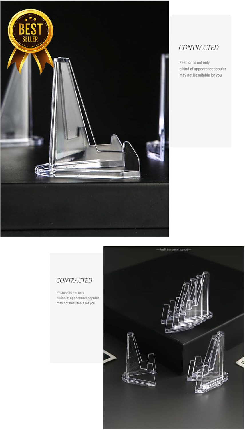 50 Pack Acrylic Card Display Stands 2.2″ Mini Easel for Trading Cards