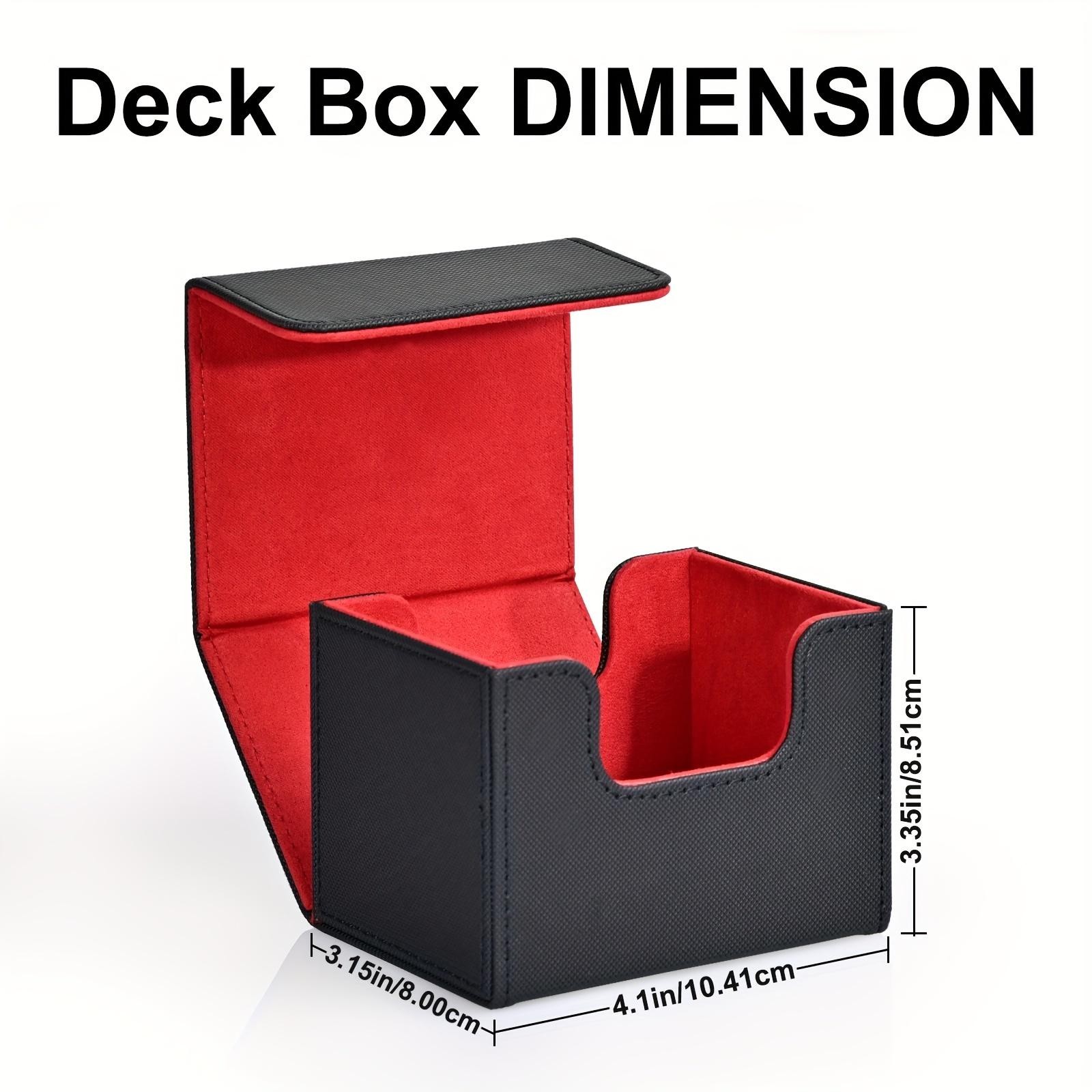 PU Leather Card Deck Box Magnetic Case Holds 100 Sleeved TCG Game Cards