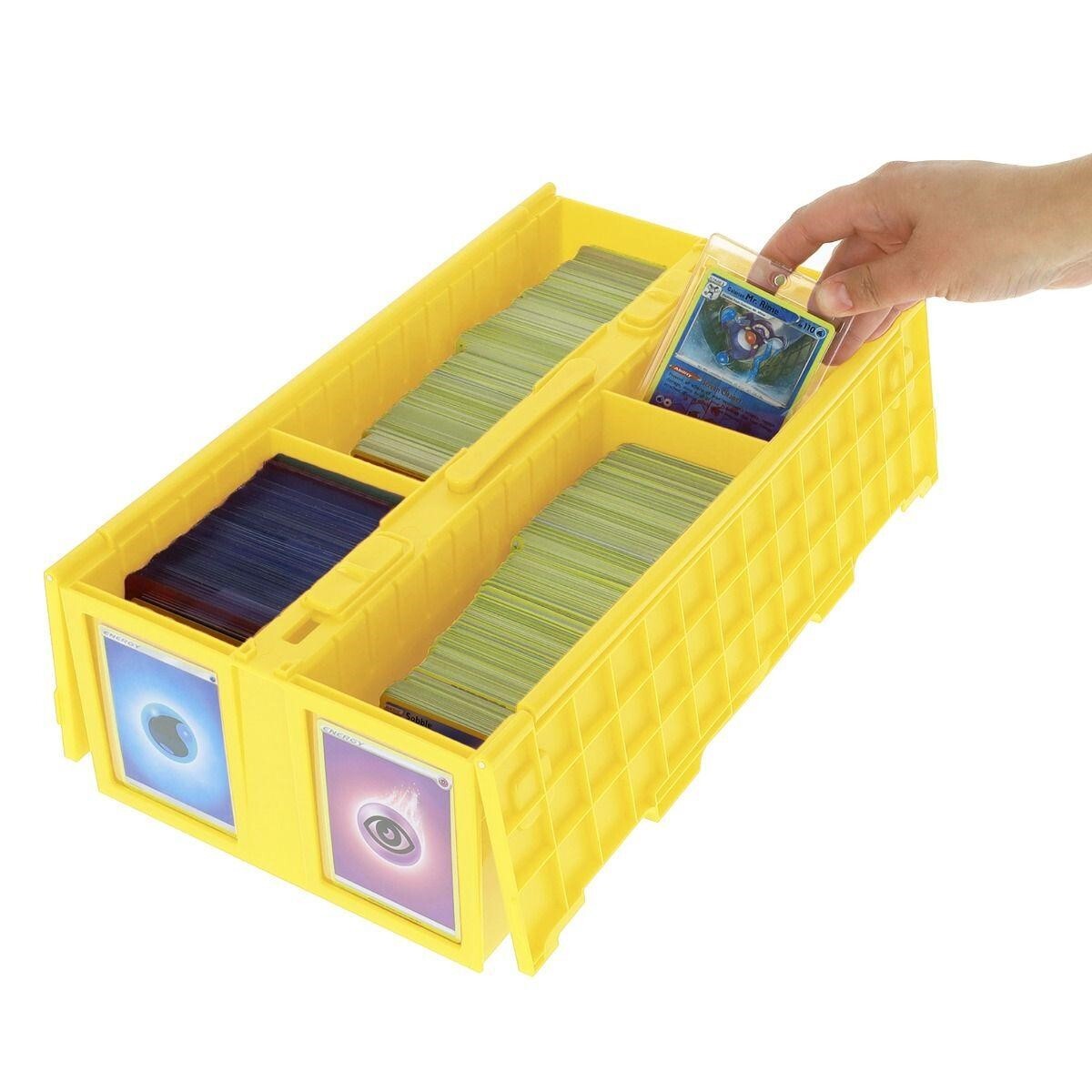 BCW Card Box Bin Holder For 1600 Trading Gaming Sport Cards Fit Toploader Yellow