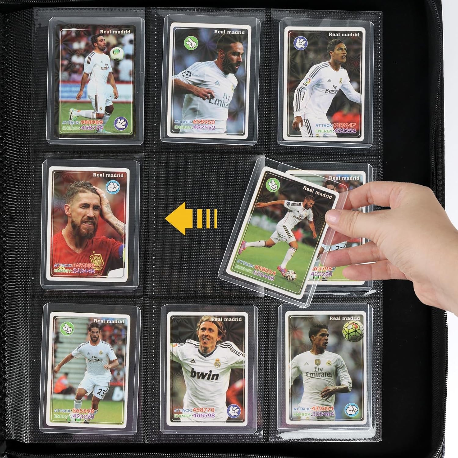 Toploader Binder,Toploader Hard Cases, 9-Pocket Pages Sleeves Hold up 288 Car…