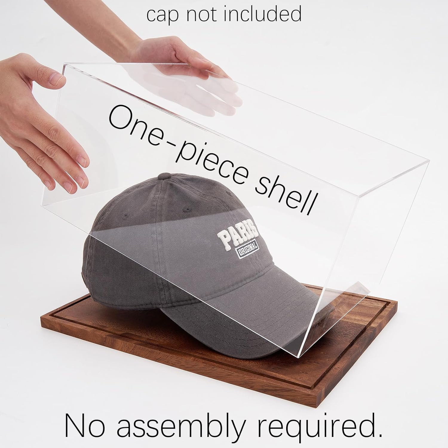 Hat Display Case, No Assembly Required Clear Acrylic Baseball Cap Stand, UV Prot