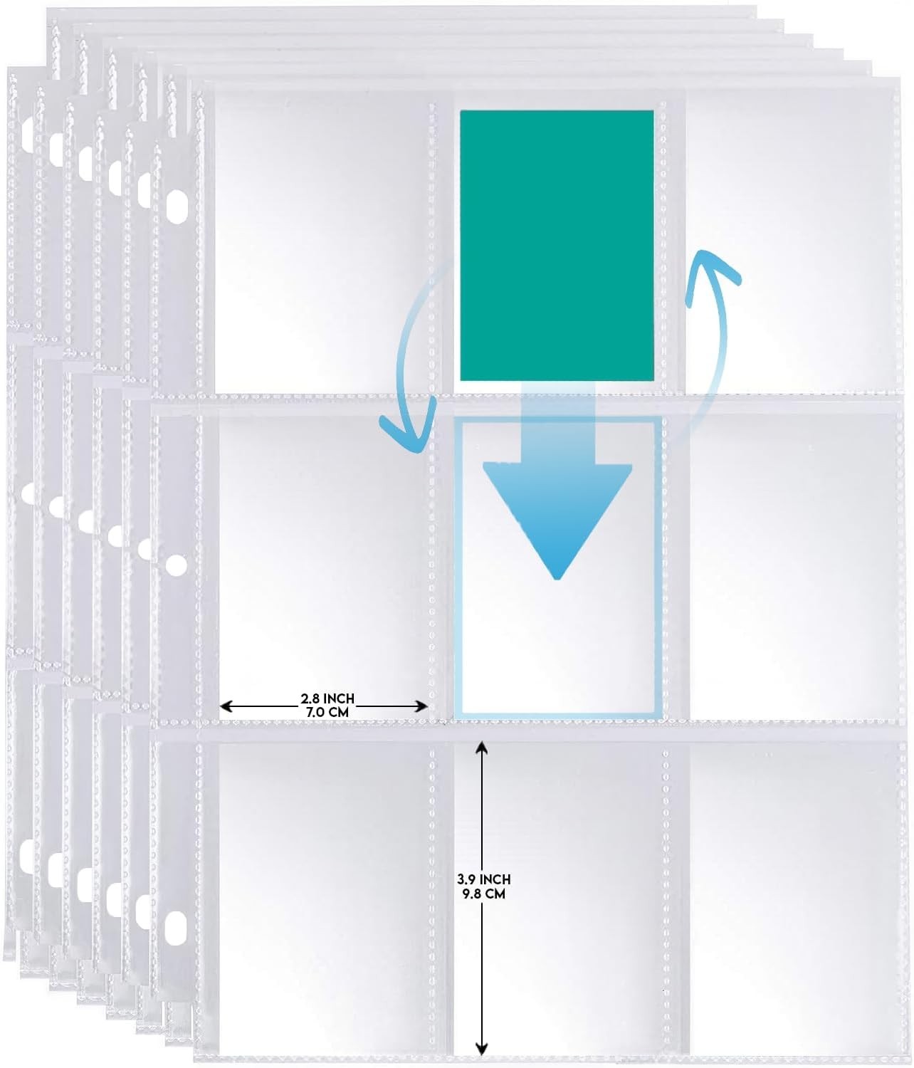 1800 Pockets Trading Card Sleeves, Premium 9-Pocket 100 Pages, Double-Sided Base