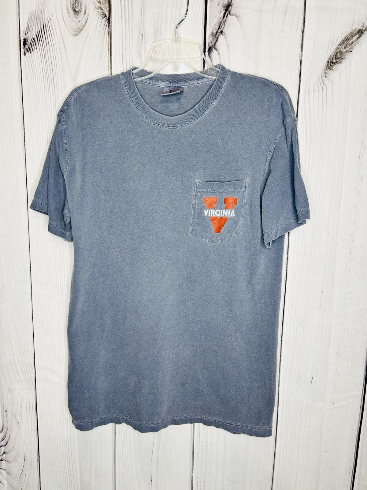 Comfort Colors University of Virginia T-Shirt Mens Sz M Distressed Slate Blue