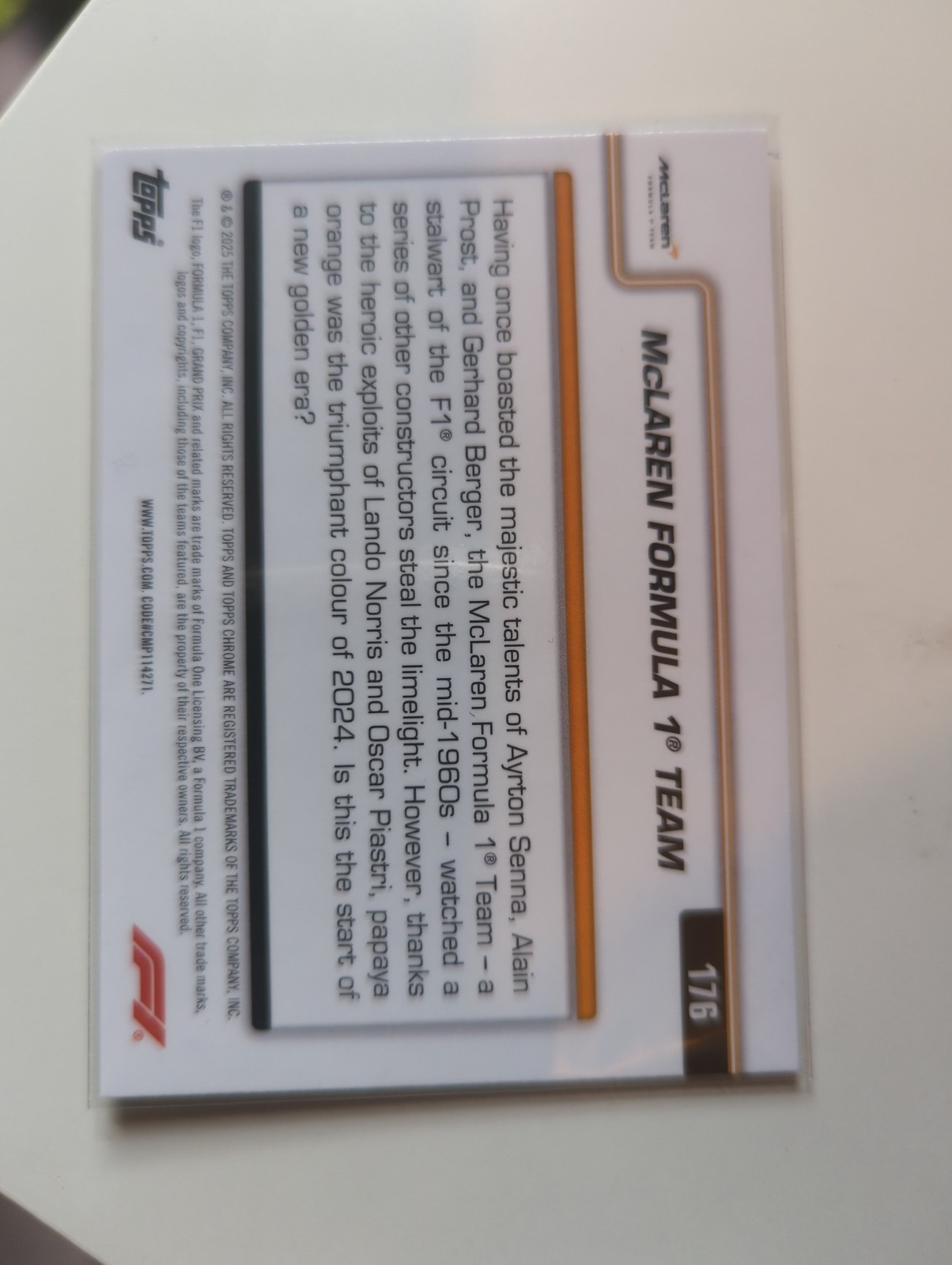 2025 Topps Chrome Formula 1 – McLaren Formula 1 Team #176 Black & White Waveray