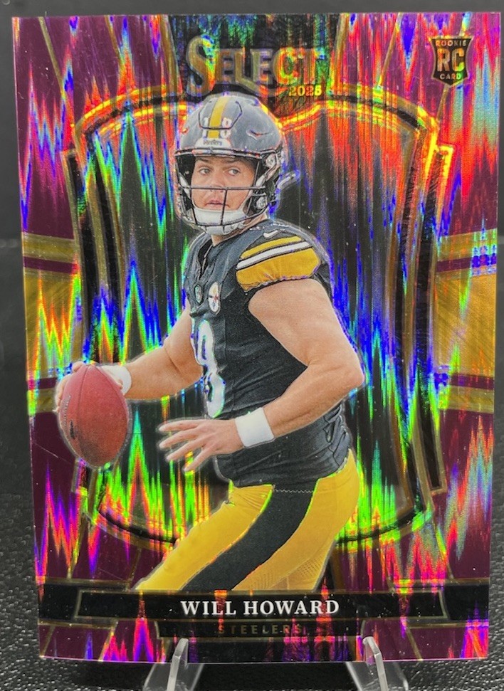 2025 Panini Select – Will Howard 457/699 RC – Purple Prizm Shock #152- Steelers