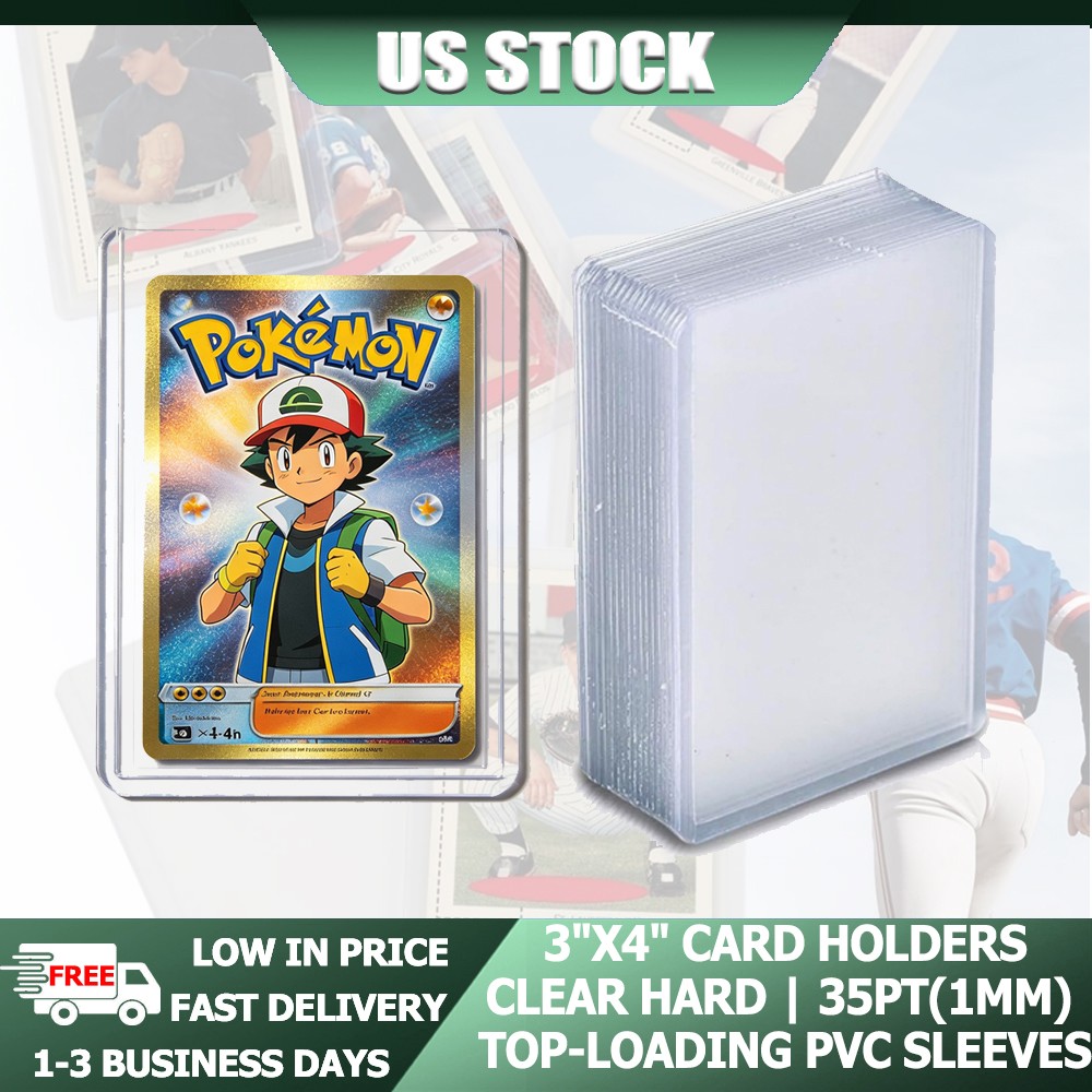 25-200 pcs 3″x4″ Clear Regular Topload Cards Holder Protector Storage US Stock