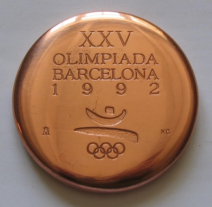 Official Olympic Participation Medal Barcelona 1992 in Unfinished Copper Rare!