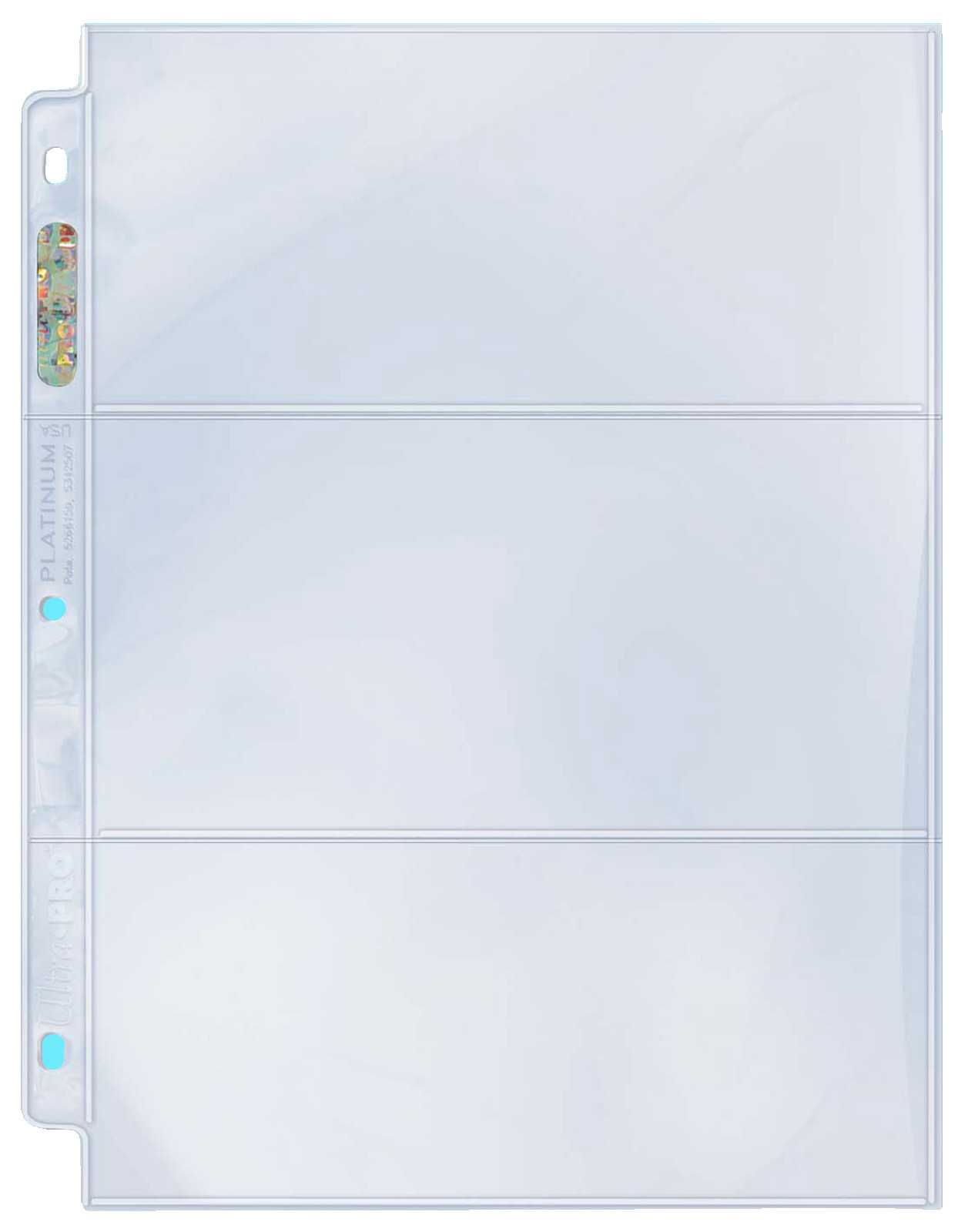 50 ULTRA PRO PLATINUM 3-POCKET 3.5×7.5 Pages Ticket Currency Coupon Cards Sheet