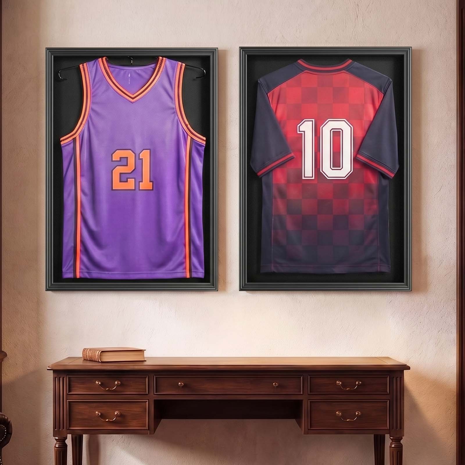 VEVOR Jersey Frame Display Case 35.4×27.6×1.5 in Wooden Sport Jersey Shadow Box