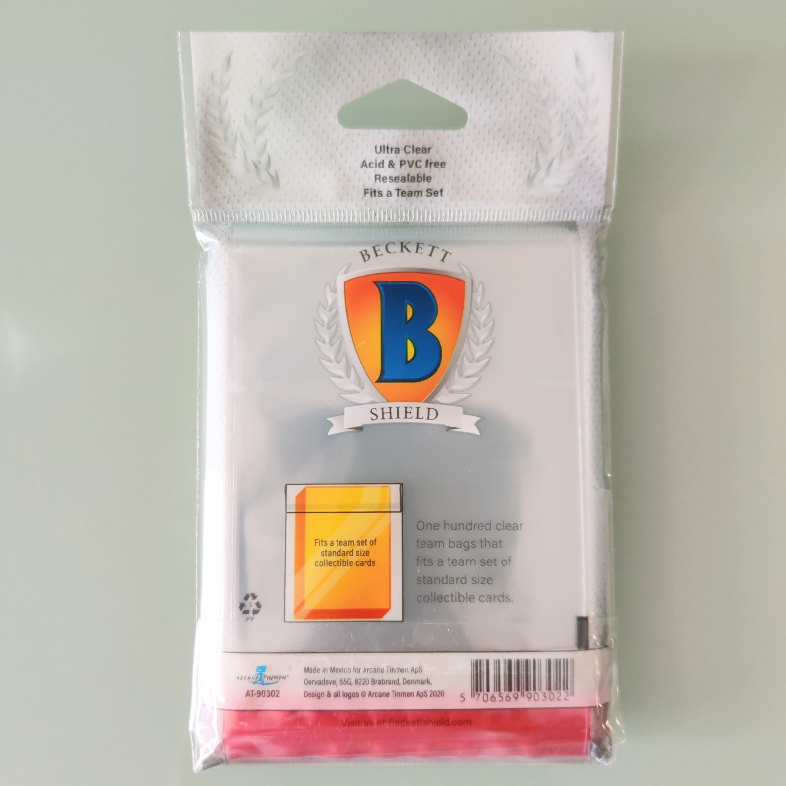 Beckett Shield Resealable Team Bags Pack of 100 Sports Clear Standard Size Bag