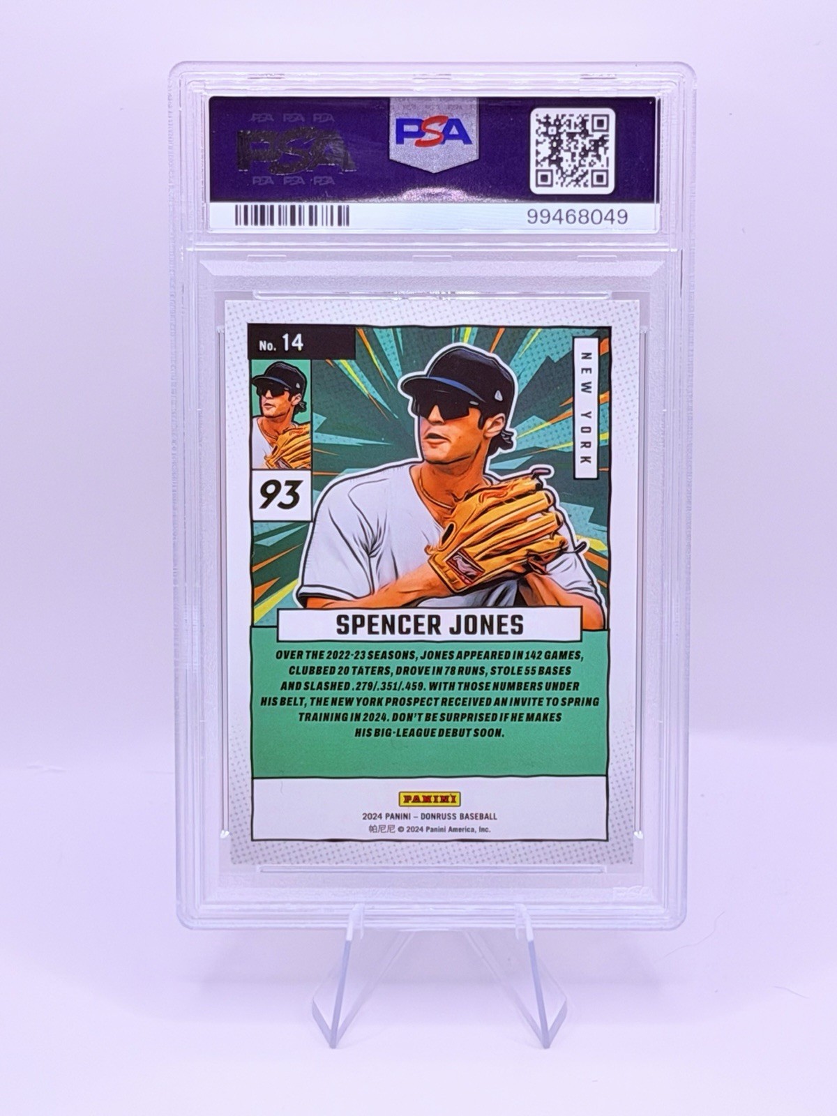 2024 Panini Donruss Diamond Marvels Holo 123/199 SPENCER JONES #14 PSA 10 💎 MT