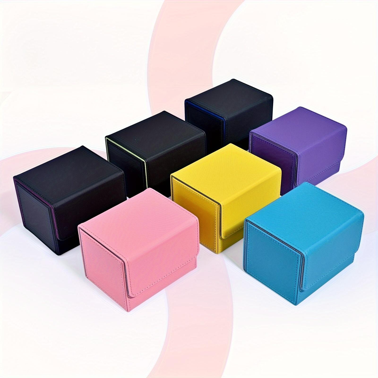 PU Leather Card Deck Box Magnetic Case Holds 100 Sleeved TCG Game Cards