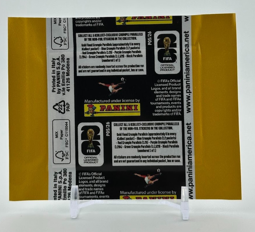 Panini FIFA World Cup 2026 Gold Crumple Sticker Packet 7 Stickers