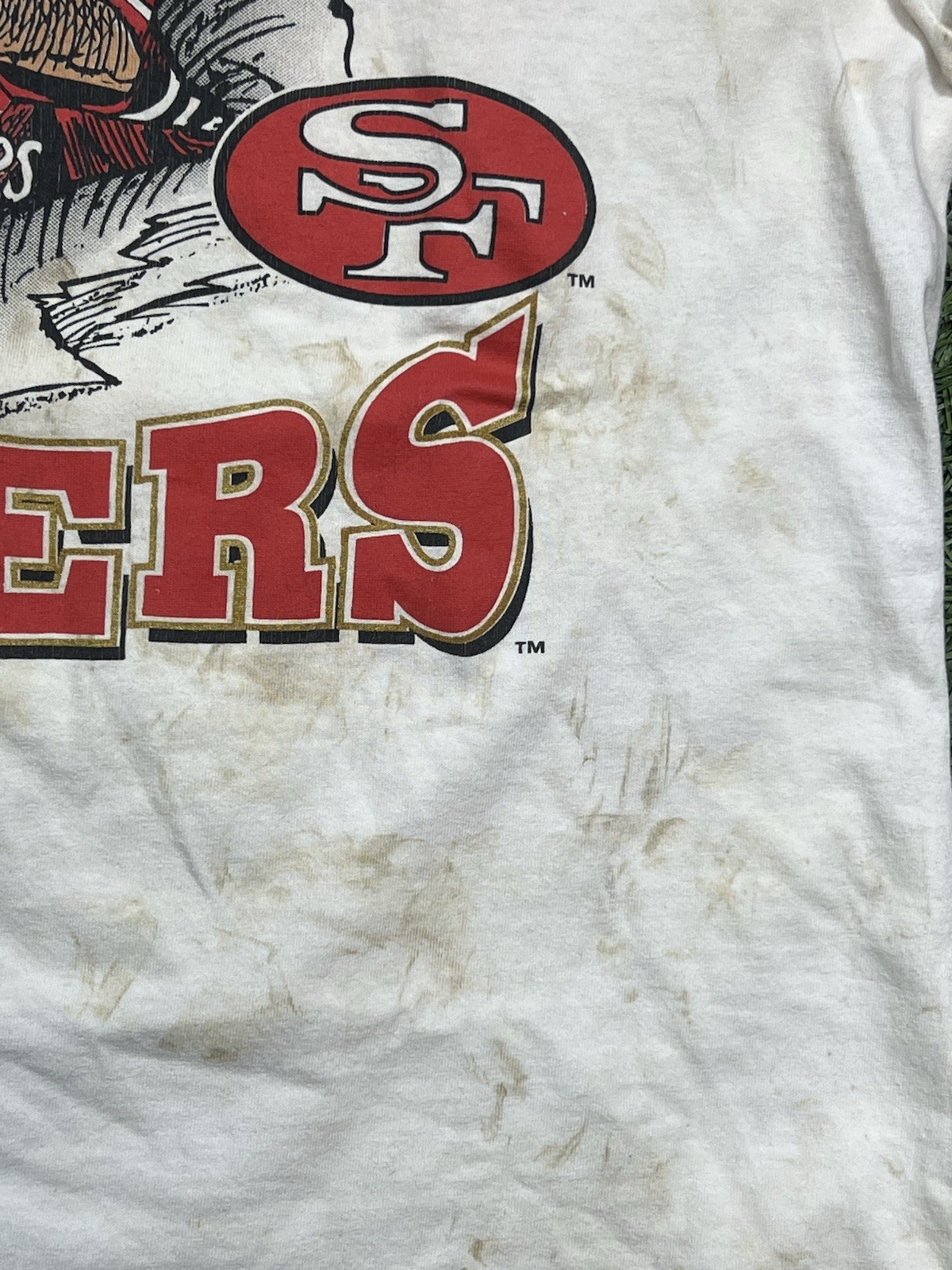 San Francisco 49ers NFL Caricature T-Shirt Men’s M Double Sided Vintage 90s