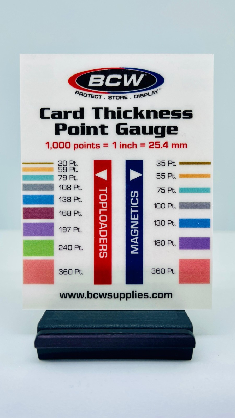 BCW Card Thickness Point Gauge | 20pt | DOUBLE-SIDED | LAMINATED | CARDSTOCK