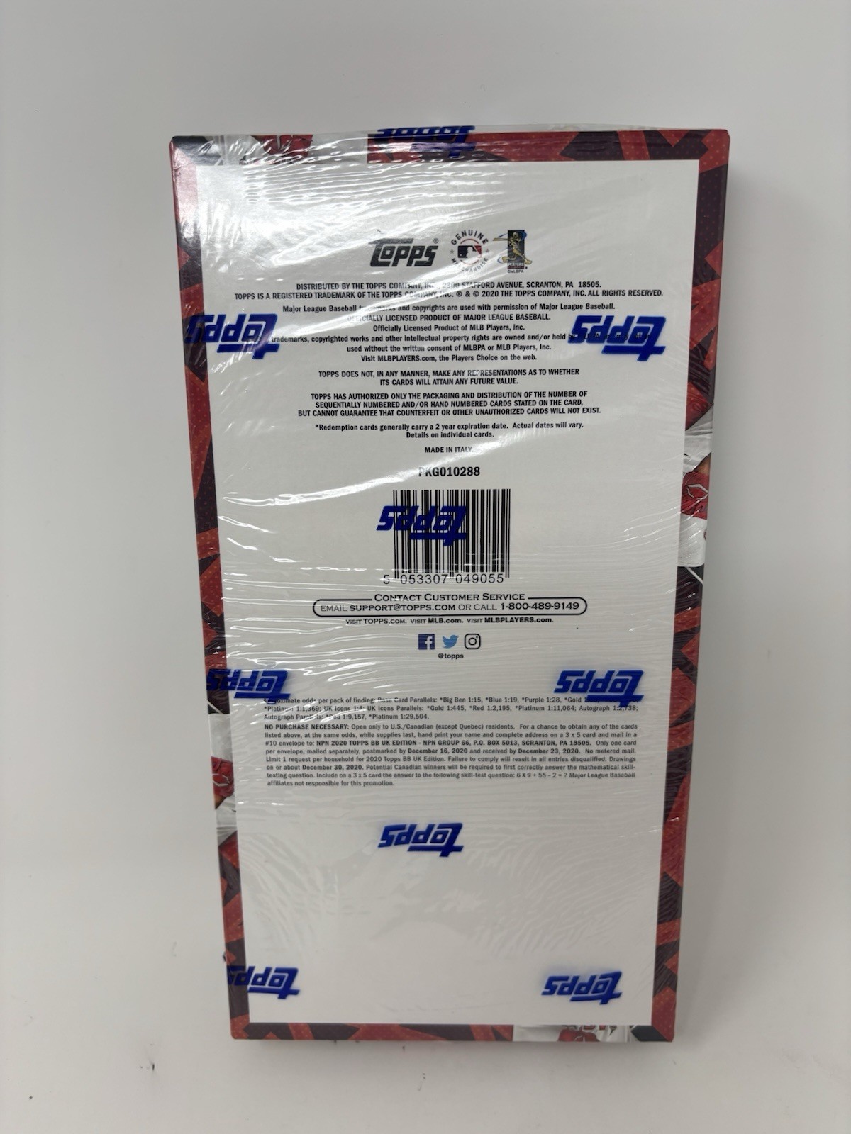 2020 Topps Baseball UK Edition Exclusive Hobby Box-240 Cards- Factory Sealed