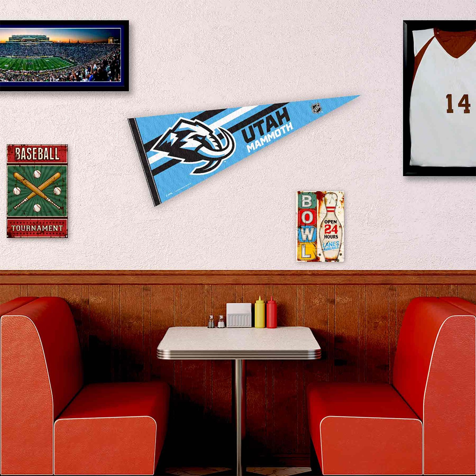 Utah Mammoth NHL Hockey Pennant Flag