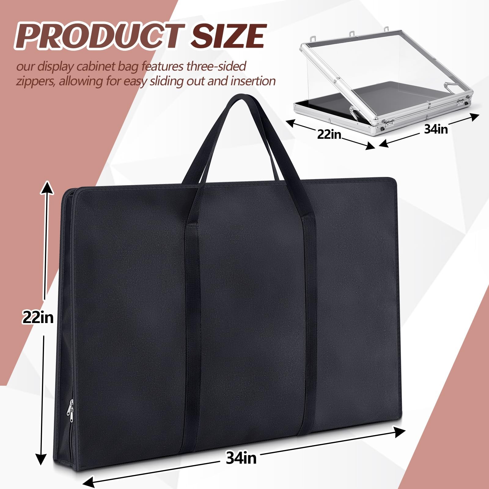 Extra Large 34×22 Trade Show Display Case Carry Bag for Shipping