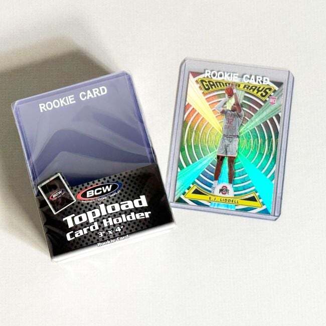 40 pks of 25 (1000) BCW 3″ x 4″ Wht Imprinted “Rookie Card” Topload Card Holders