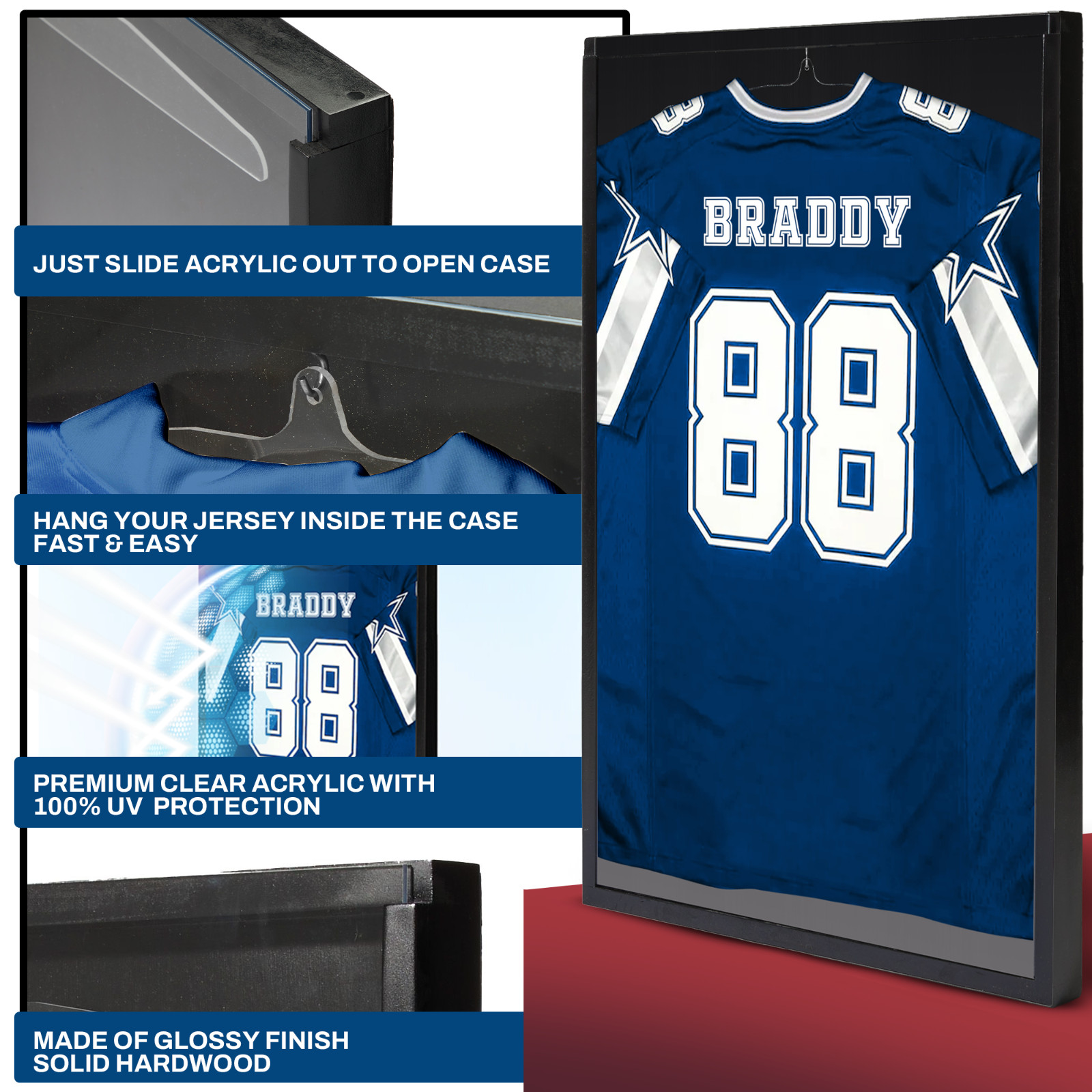 Sports Jersey Display Case frame shadow box BS