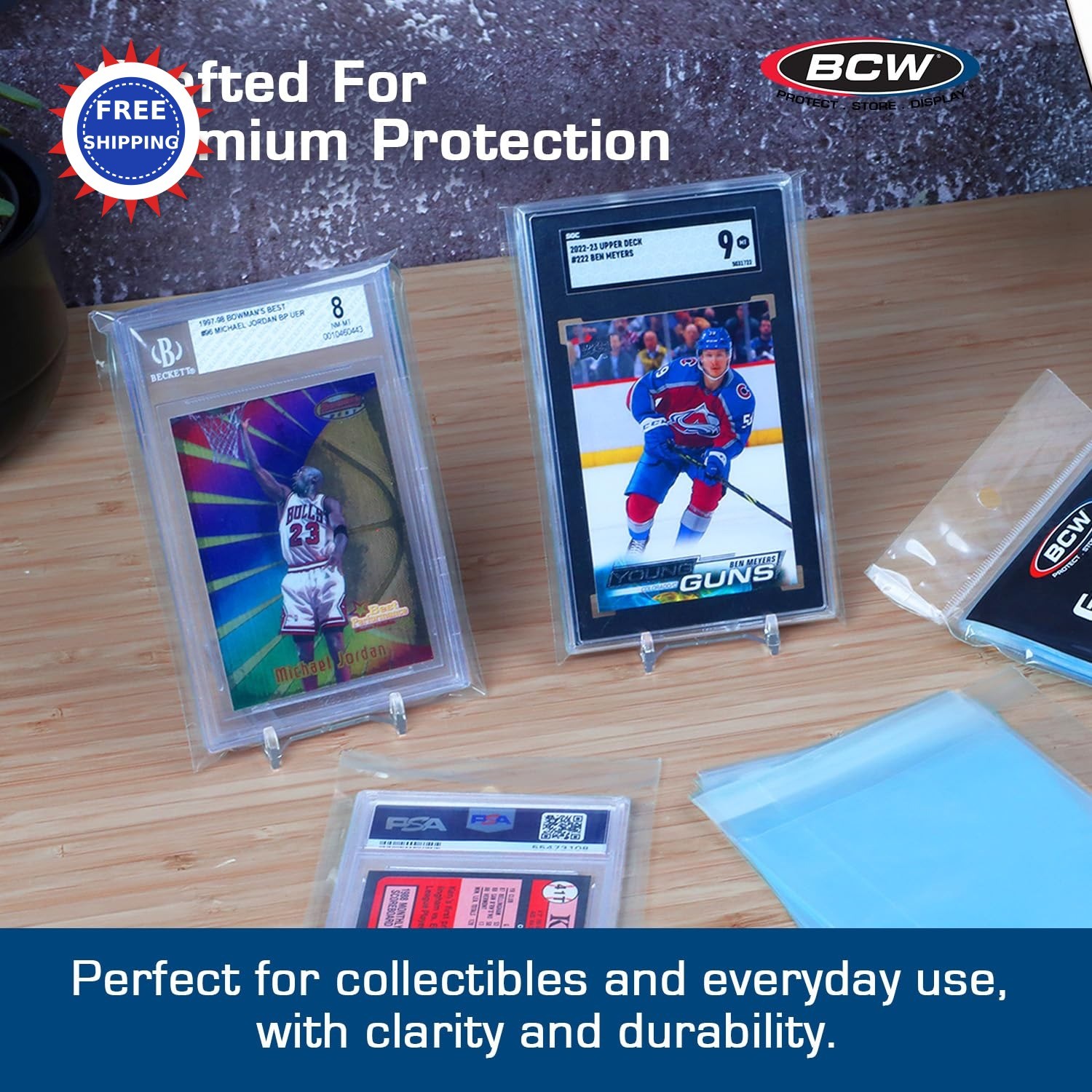 Resealable Graded Card Sleeves 100 Pack Universal Fit PSA Beckett SGC Acid Flap