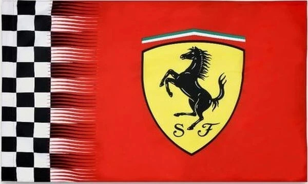 Ferrari Red Checkered Flag 2×3,3×5,4×6 FT Banner Car Show Racing Garage Workshop