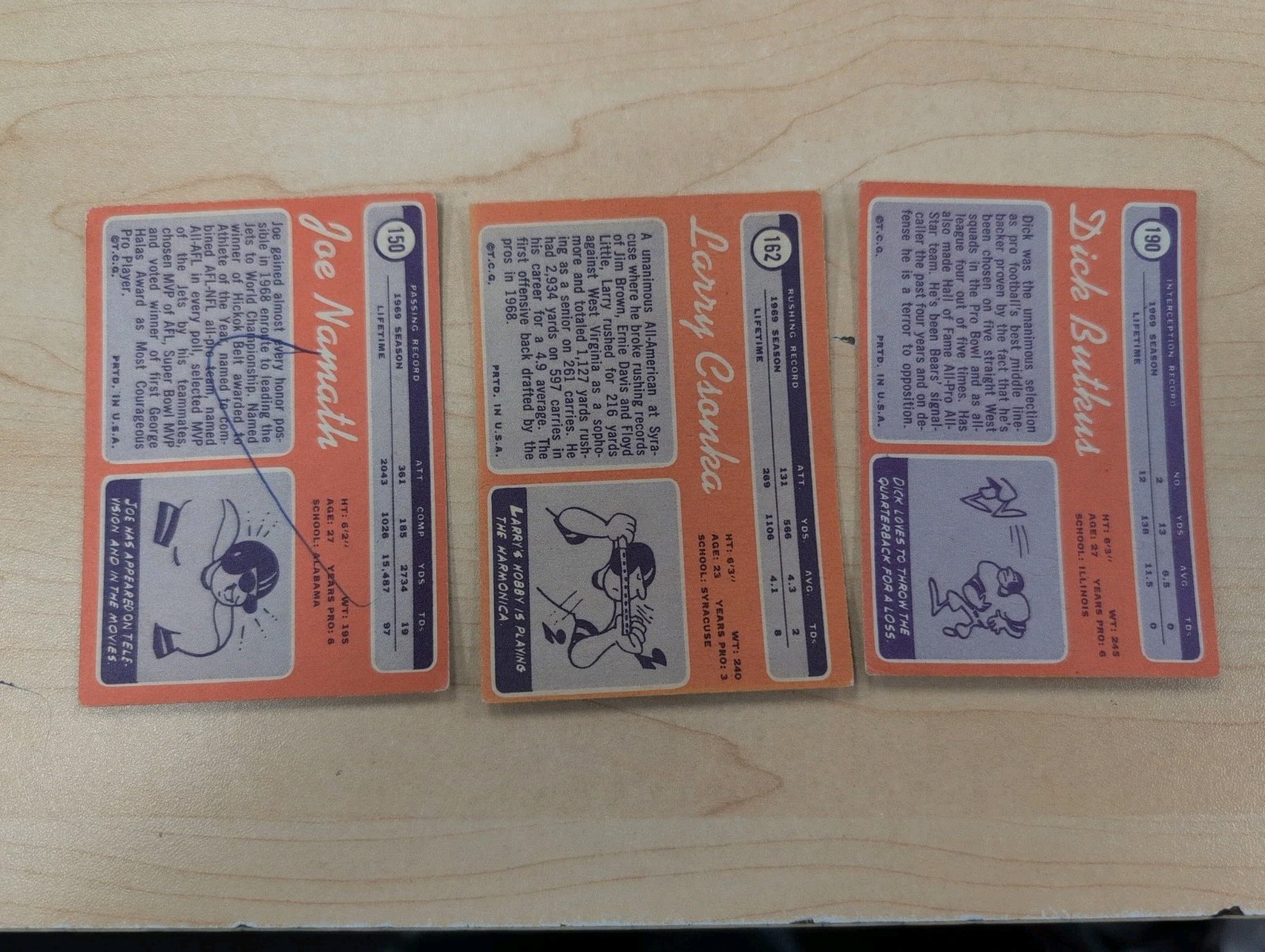 1970 Topps NFL Football Complete Set 1-263 VG Simpson RC, Namath