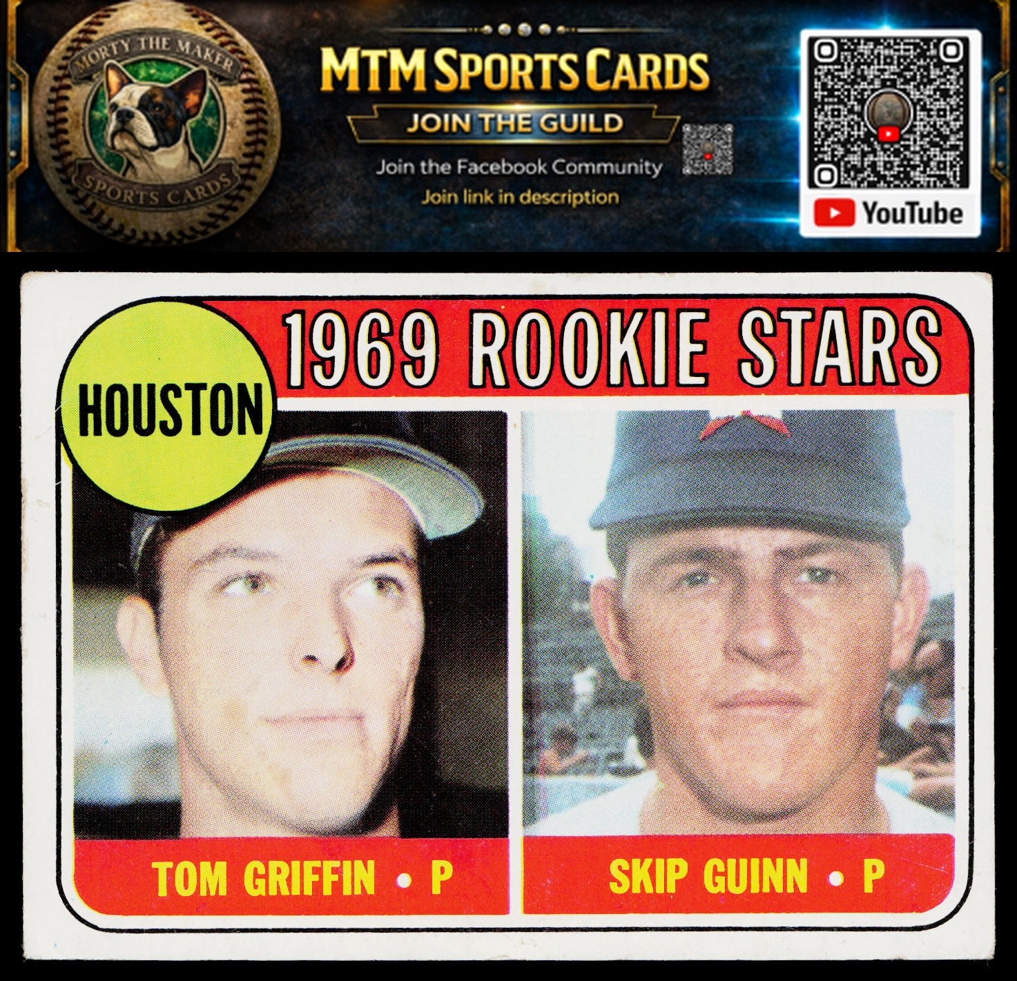1969 Topps #614 Houston 1969 Rookie Stars (Tom Griffin / Skip Guinn)