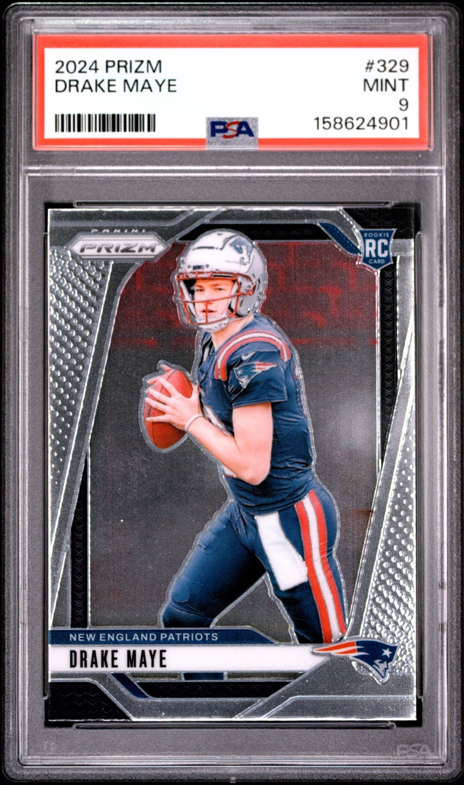 2024 Panini Prizm – Rookies Drake Maye #329 (RC) PSA 9 Mint New England Patriots