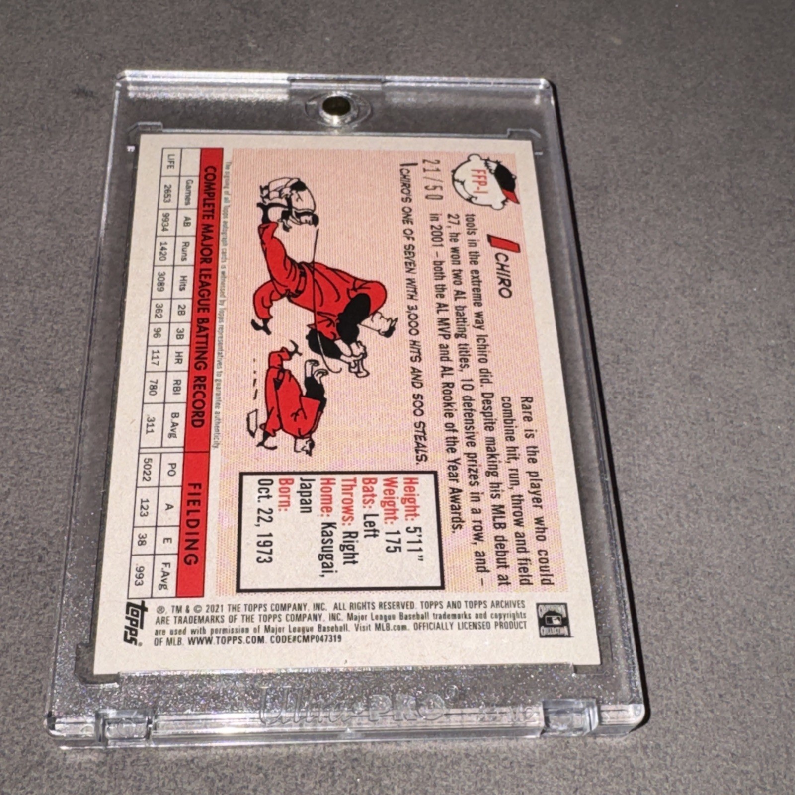 2021 Topps Archives Fan Favorites Premium Autographs Ichiro /50