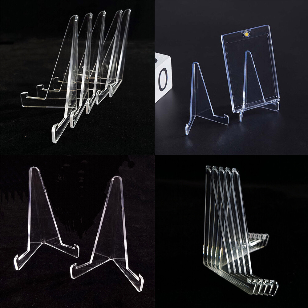 8.6×6.5cm Clear Acrylic Trading Card Stand for Coins Sports Cards Display Holder
