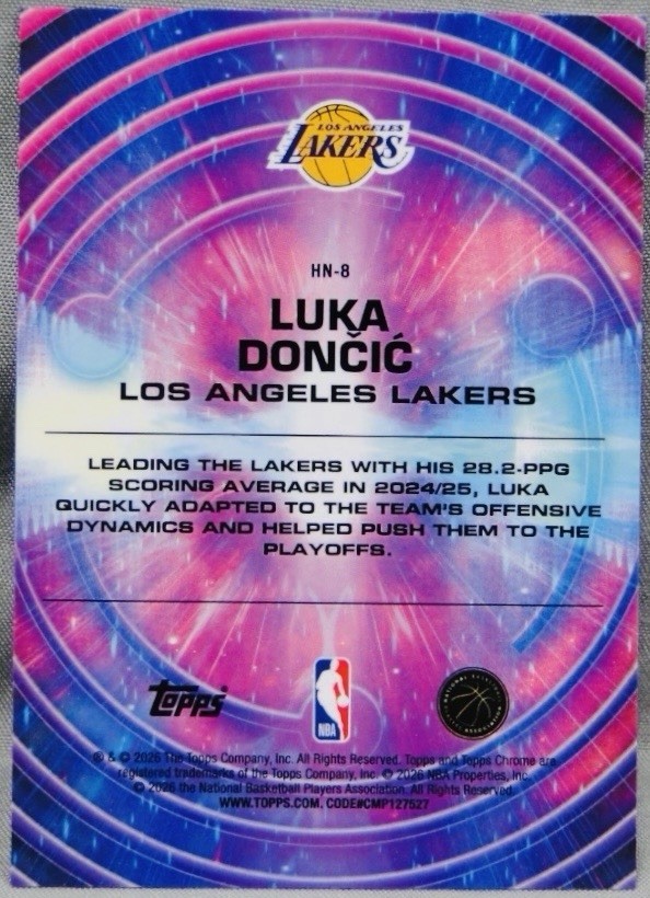 2025-26 Topps Cosmic Chrome Luka Doncic Hypernova Case Hit #HN-8 Lakers