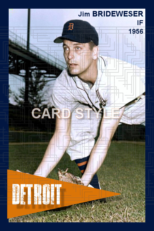 Jim Brideweser – 1956 Detroit Tigers – choose a size – colorized print
