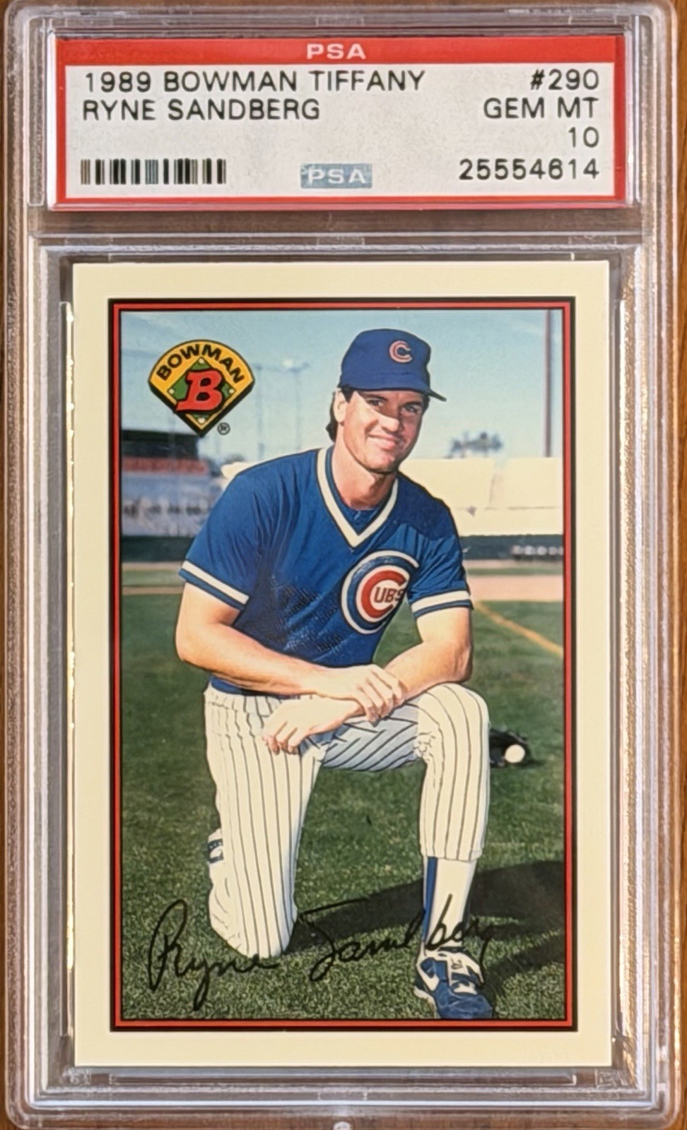 RYNE SANDBERG 1989 Bowman Tiffany PSA 10 Cubs HOF Rare Collector’s Edition #290