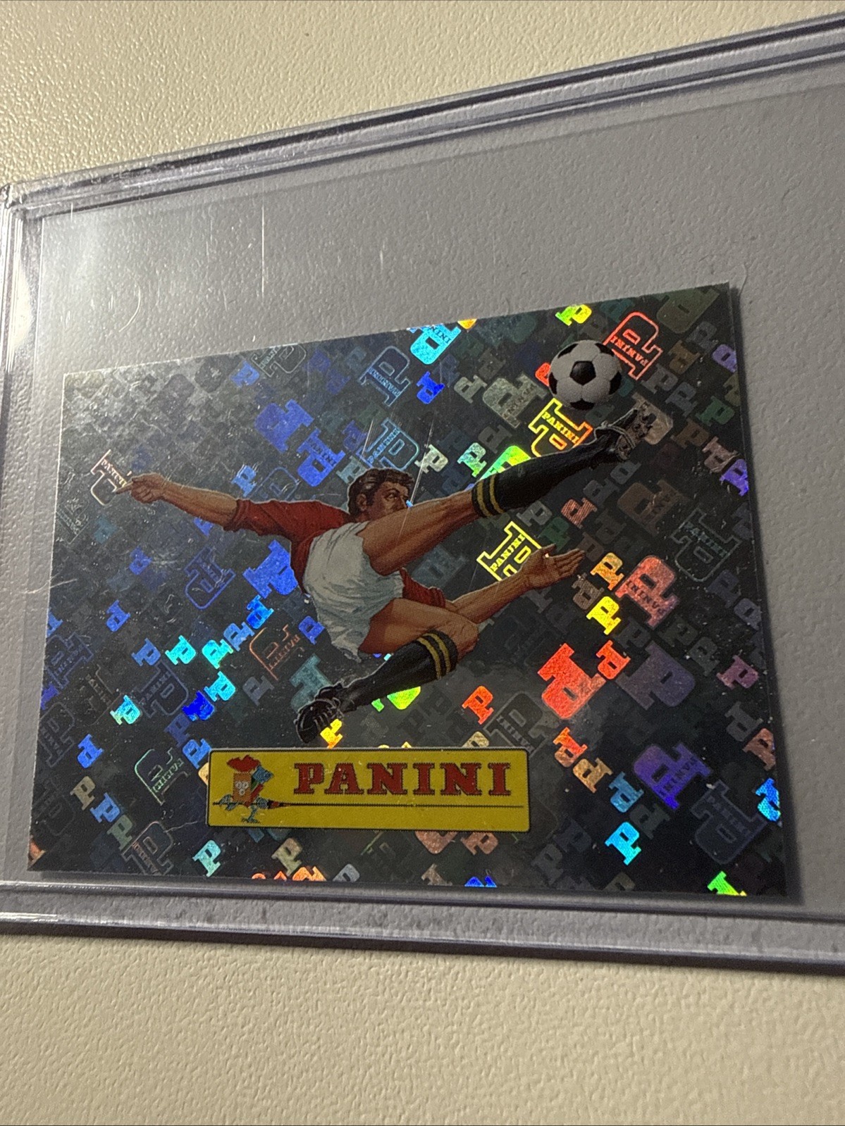 🔥 Carlo Parola 2026 Panini Soccer Holo Sticker Rare Bicycle Kick Logo Foil #00