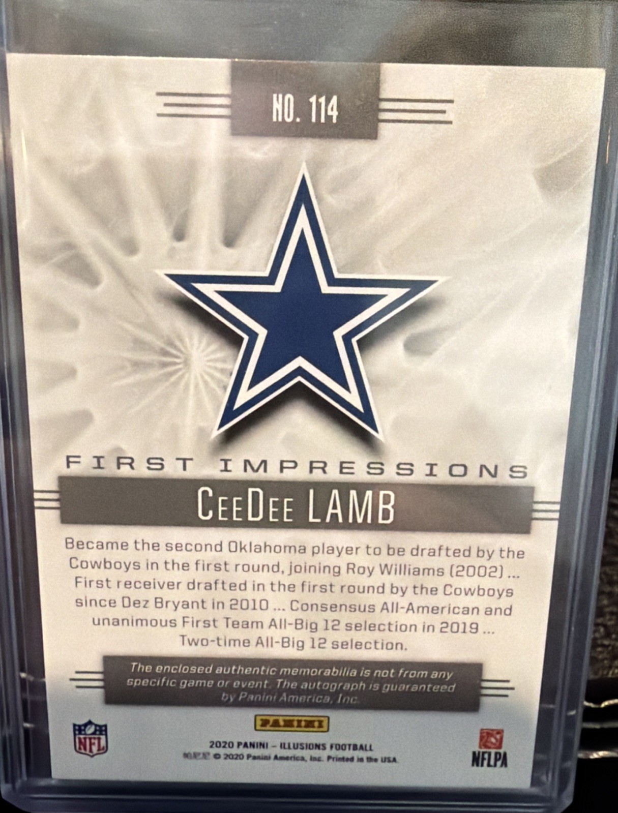 Panini Illusions First Impressions Ceedee Lamb RC RPA 72 /199 Dallas Cowboys