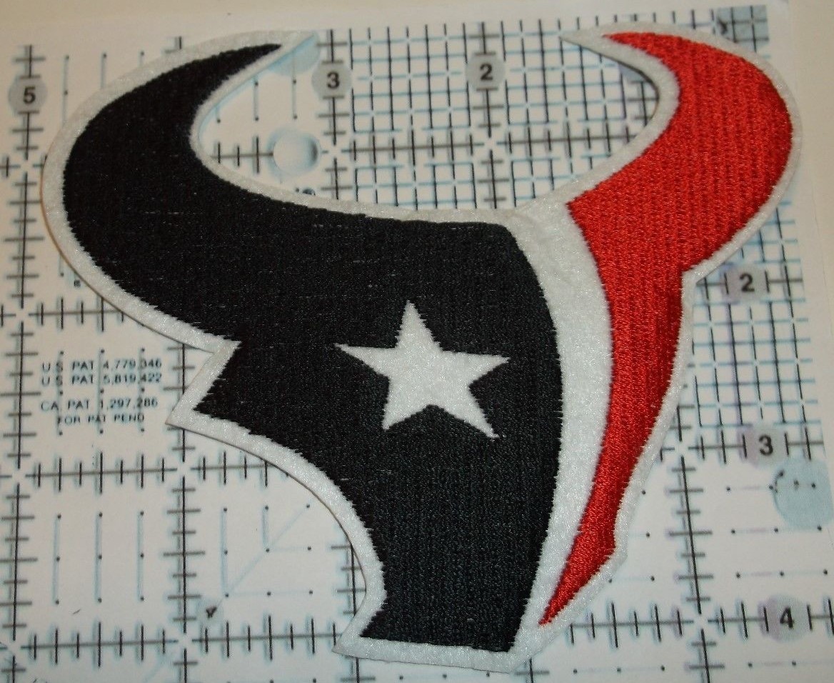 Houston Texans LARGE Embroidered PATCH~4 7/8″ x 4 1/4″~Iron or Sew On~NFL~