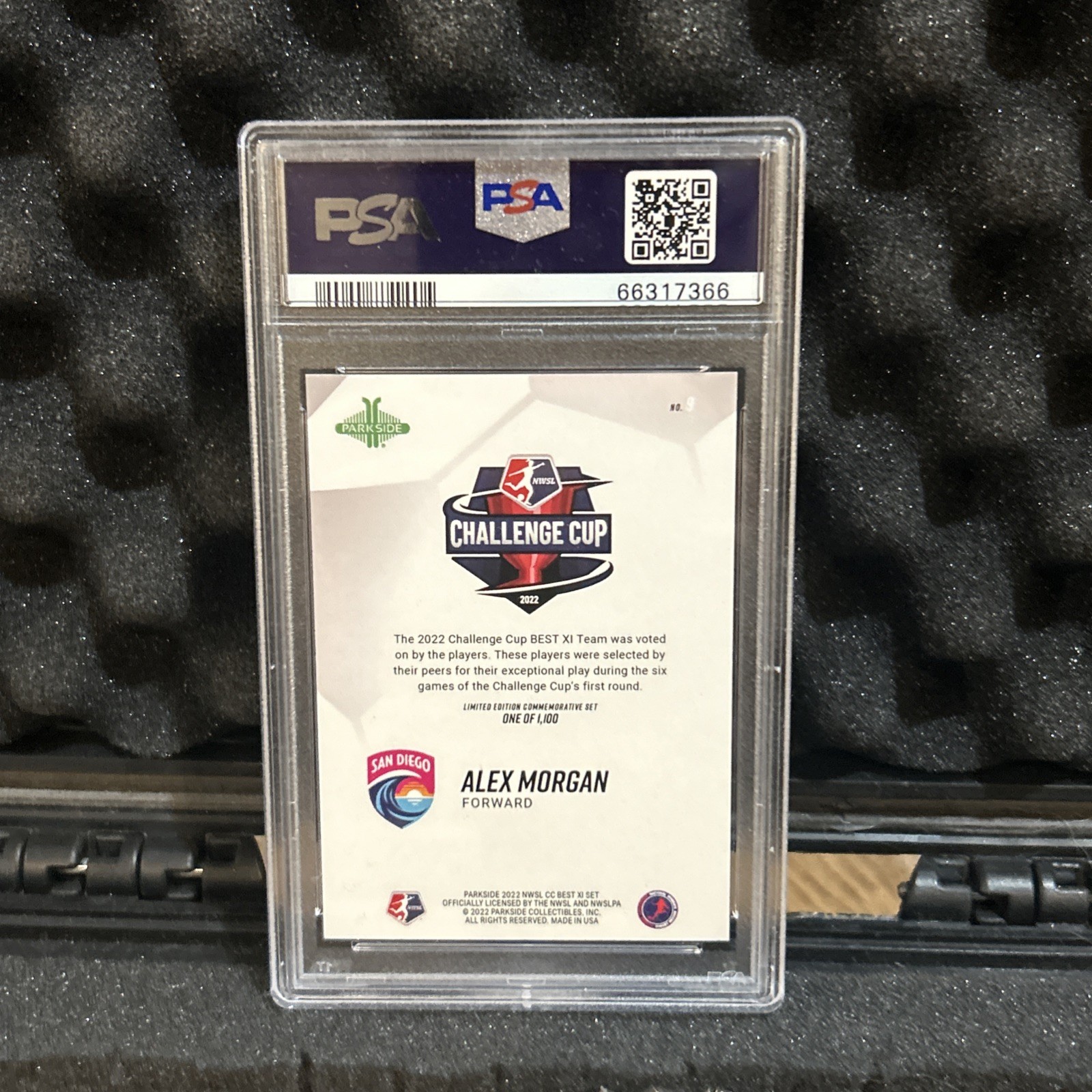2022 Parkside NWSL Alex Morgan Challenge Cup Best XI #9 /1100 GEM MINT PSA 10