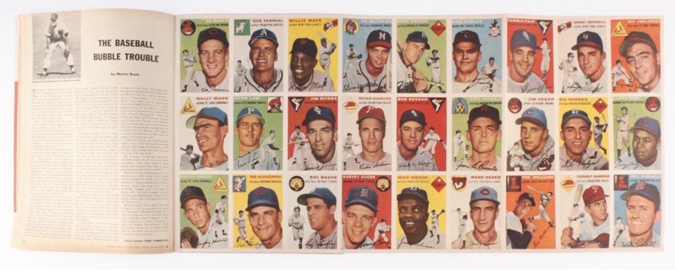 1954 Sports Illustrated First Issue Magazine Aug 16 #1 w/ Original Topps Cards