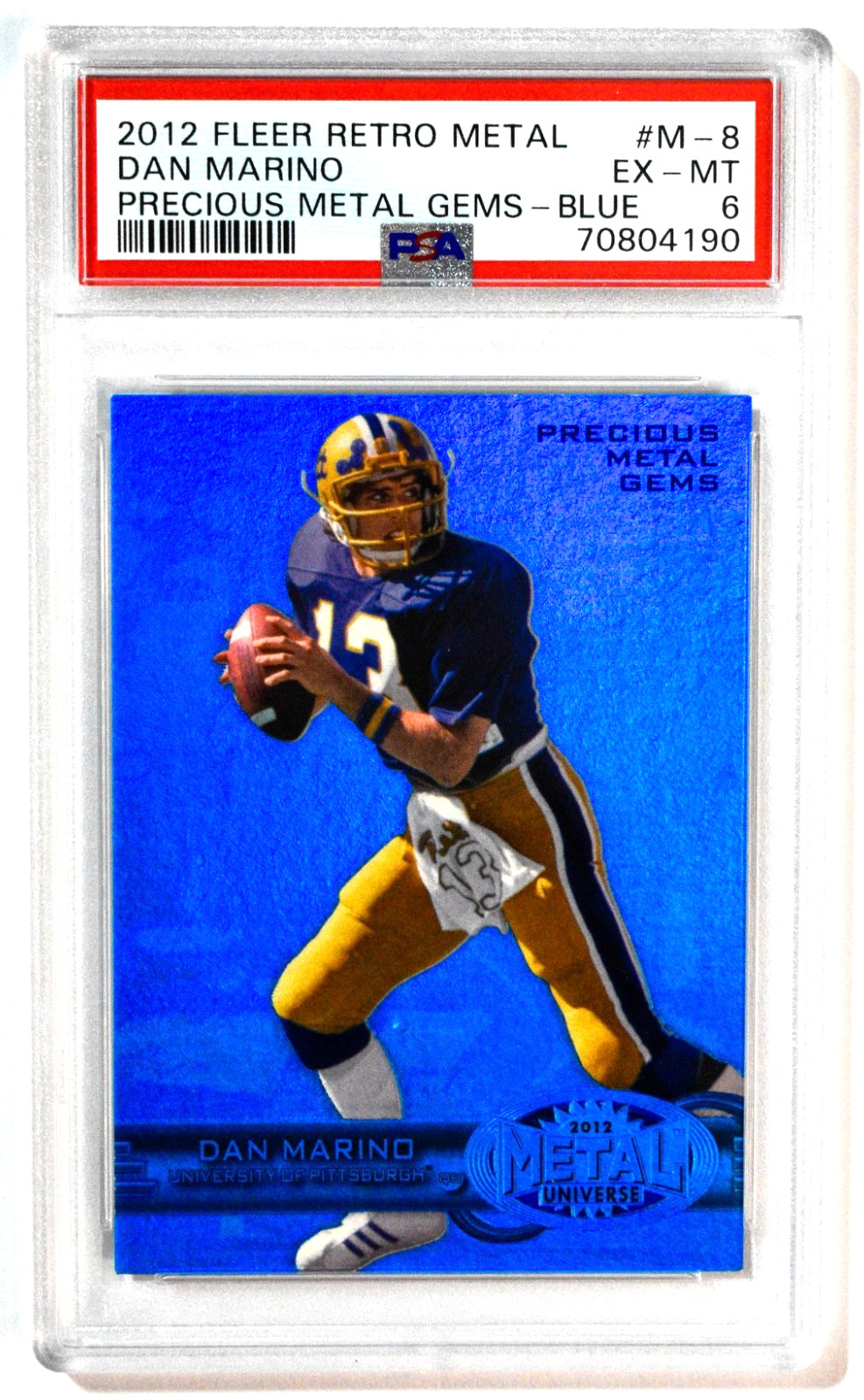 2012 Fleer Retro Precious Metal Gems Dan Marino PMG Blue /50 PSA 6 EX-MT