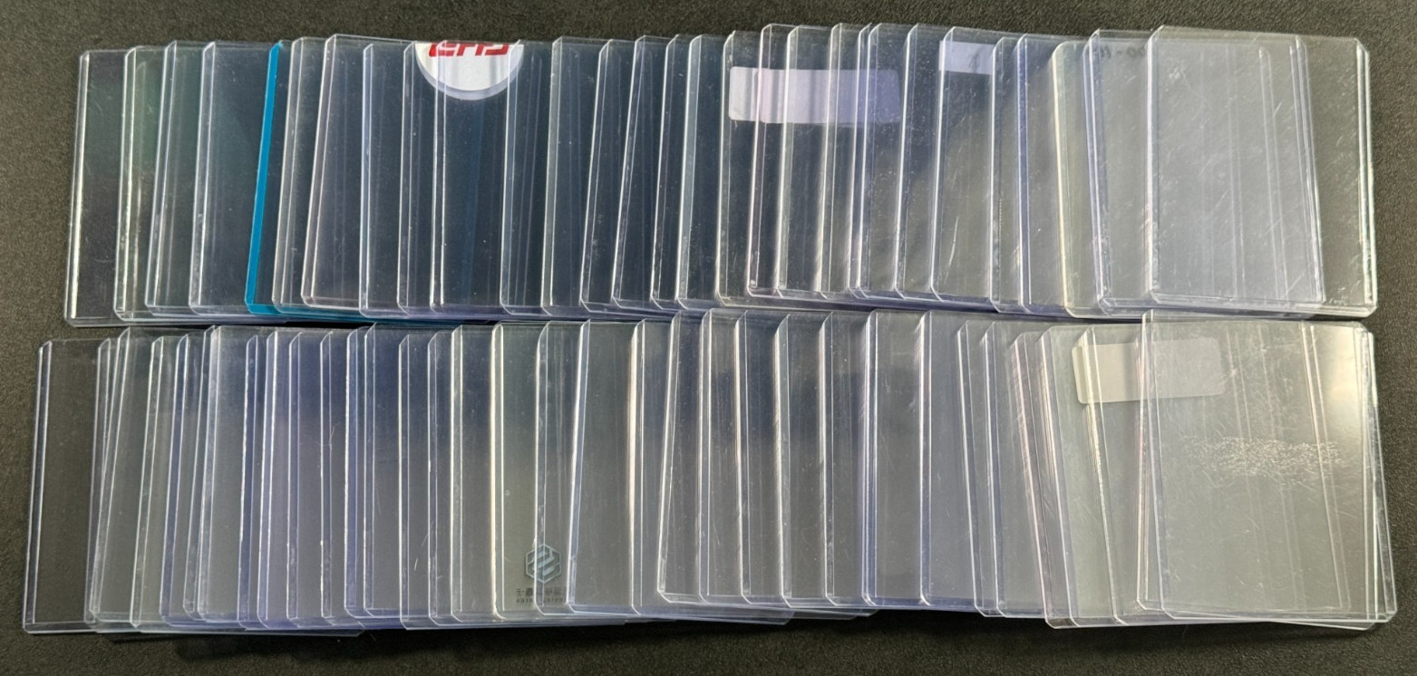 Used Card Supplies Mixed Lot – 30+ One Touch Magnetic Holders & 70+ Toploaders