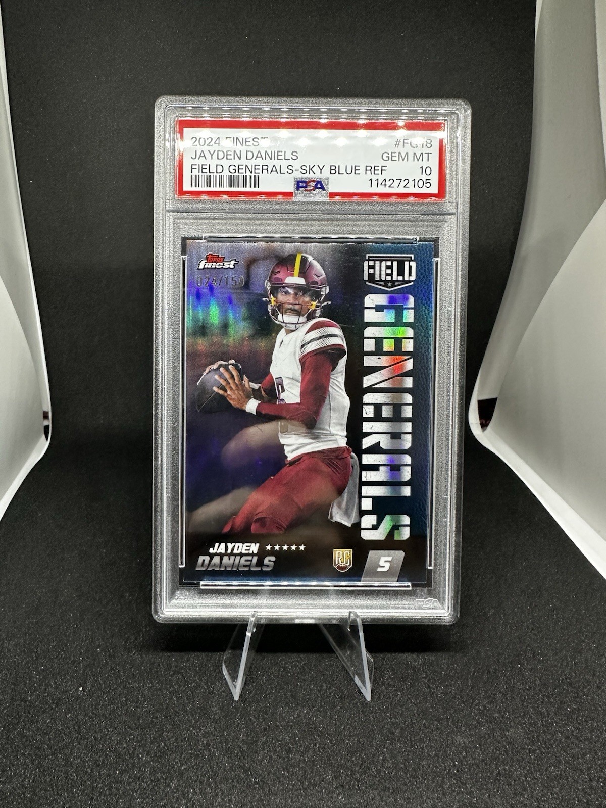 2024 Topps Finest – Field Generals Jayden Daniels Sky Blue Refractor /150 (RC)